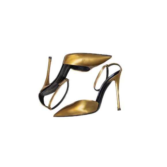 Giuseppe Zanotti Gold Ankle Strap Pumps – As seen on Rihanna – Size US 6 - Picture 3 of 8
